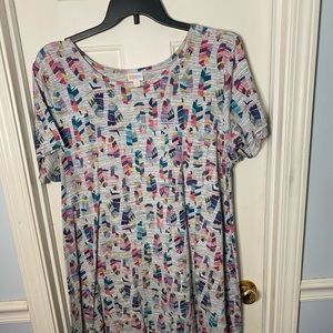 Lularoe Carly Dress feather print